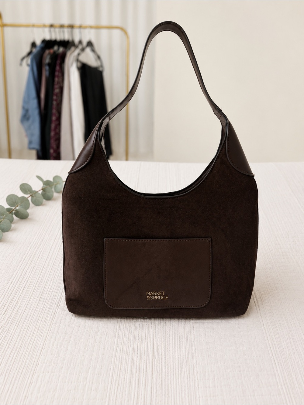 Market & Spruce Brown Hobo Shoulder Bag NWT Faux Leather